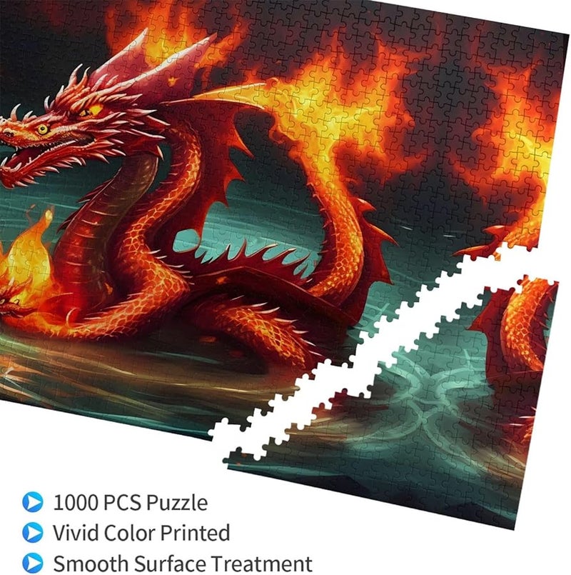 لغز الملك التنين فايا الناري 1000 قطعة 29.5 × 19.7 بوصة ديكور منزلي - Image 2